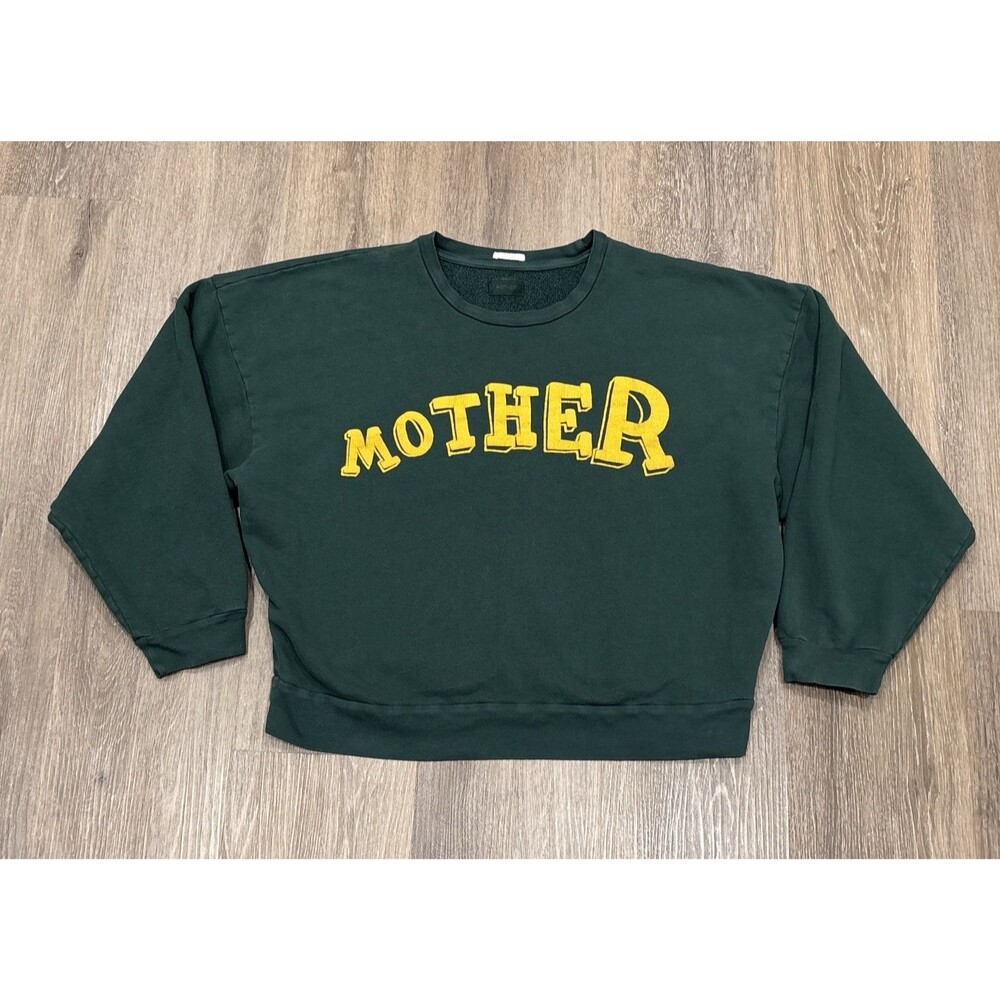 MOTHER Dark Green Sweatshirt with Yellow Logo